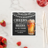 応援とビール30th誕生日ライトペーパーナプキン スタンダードカクテルナプキン (インサイチュ)