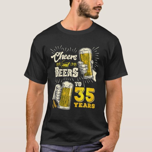応援とビール35歳のビール35th tシャツ (正面)
