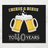 応援とビール40年ビールボトルラベル ビールラベル (シングルラベル)