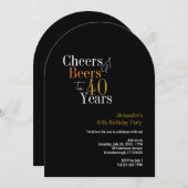 応援とビール40年ブラック金ゴールドパーティー 招待状 (正面/裏面)
