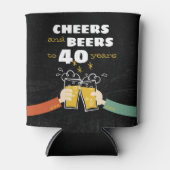 応援とビール40年レトロ誕生日 缶クーラー (正面)