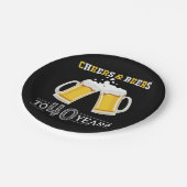 応援とビール40年紙プレート ペーパープレート (アングル)