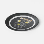 応援とビール40年誕生日紙プレート ペーパープレート (アングル)