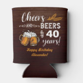 応援とビール40歳の誕生日素朴 缶クーラー (裏面)