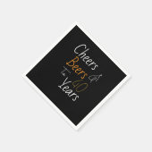 応援とビール40歳の誕生日 スタンダードカクテルナプキン (角)