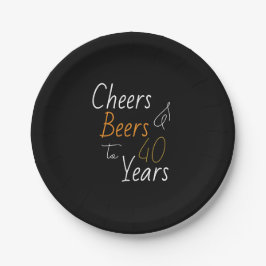応援とビール40歳の誕生日 ペーパープレート