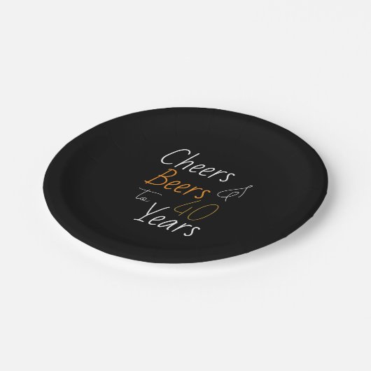 応援とビール40歳の誕生日 ペーパープレート (アングル)