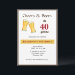 応援とビール40th誕生日招待状 案内状<br><div class="desc">手水絵を描色ビール「応援とビール」大人誕生日招待16th 18th 30th 40th 50th任意の年齢の誕生日。</div>