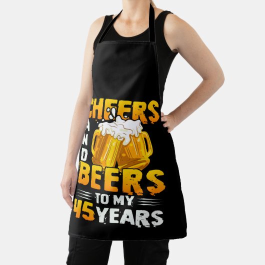応援とビール45歳45回目の誕生日プレゼント エプロン (インサイチュ)