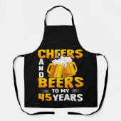 応援とビール45歳45回目の誕生日プレゼント エプロン (正面)
