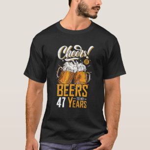 応援とビール47歳47歳おもしろい誕生日P Tシャツ