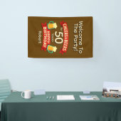 応援とビール50年のハッピーバースデー名 横断幕 (トレードショー)