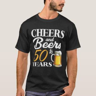 応援とビール50年50誕生日 Tシャツ