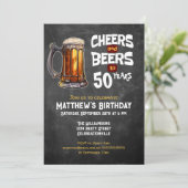 応援とビール50歳の誕生日素朴パーティー 招待状 (スタンド正面)