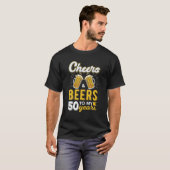 応援とビール50歳誕生日 おもしろい Tシャツ (正面フル)