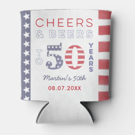 応援とビール50歳50歳の誕生日パーティー 缶クーラー