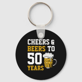 応援とビール50歳50歳の誕生日 キーホルダー