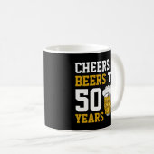 応援とビール50歳50歳の誕生日 コーヒーマグカップ (正面右)