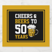 応援とビール50歳50歳の誕生日 ビールラベル (シングルラベル)