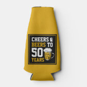 応援とビール50歳50歳の誕生日 ボトルクーラー (正面)