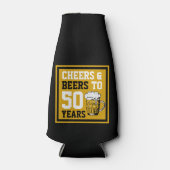 応援とビール50歳50歳の誕生日 ボトルクーラー (正面)