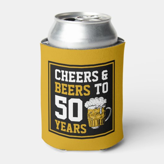 応援とビール50歳50歳の誕生日 缶クーラー (缶正面)