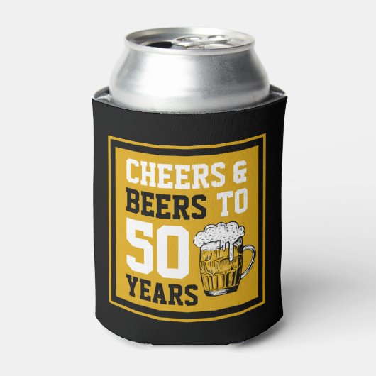 応援とビール50歳50歳の誕生日 缶クーラー (缶正面)