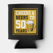 応援とビール50歳50歳の誕生日 缶クーラー (正面)