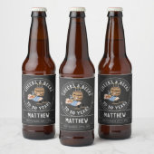 応援とビール50誕生日白黒 ビールラベル (ボトル)