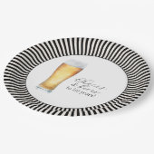 応援とビール50th誕生日パーティー ペーパープレート (アングル)