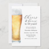 応援とビール50th誕生日パーティー 招待状 (正面)