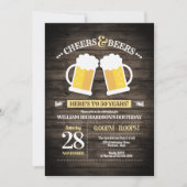応援とビール50th誕生日パーティー 招待状 (正面)