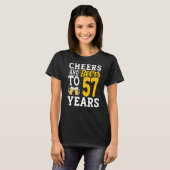 応援とビール57年ビール飲み57年 Tシャツ (正面フル)