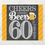 応援とビール60年ビールボトルラベル ビールラベル (シングルラベル)