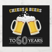 応援とビール60年ビールボトルラベル ビールラベル (シングルラベル)