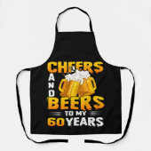応援とビール60年60誕生日ギフト エプロン (正面)