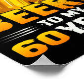 応援とビール60年60誕生日ギフト ポスター (角)