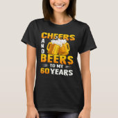 応援とビール60年60誕生日ギフト Tシャツ (正面)