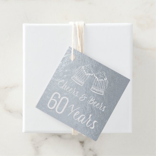 応援とビール60歳の男性の誕生日エレガント フェイバータグ (箱)
