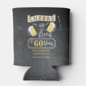応援とビール60歳の誕生日パーティー 缶クーラー (裏面)