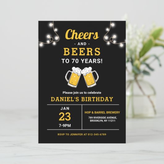 応援とビール70年の誕生日パーティー 招待状 (スタンド正面)