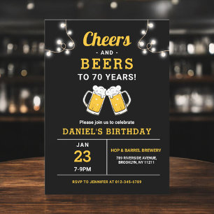 応援とビール70年の誕生日パーティー 招待状