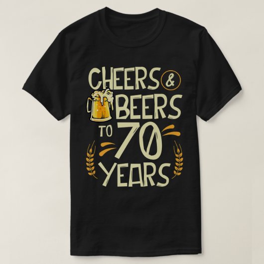 応援とビール70歳70誕生日Dri Tシャツ (デザイン正面)