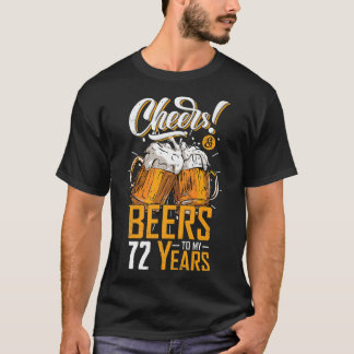 応援とビール72年72おもしろい誕生日P Tシャツ