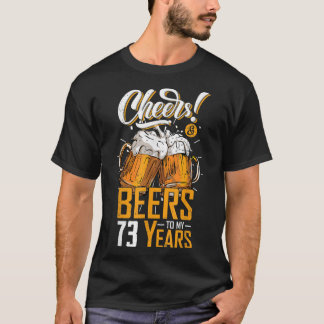 応援とビール73年73おもしろい誕生日P Tシャツ