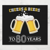 応援とビール80年ビールボトルラベル ビールラベル (シングルラベル)