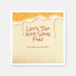 応援とビール – ビールラブのフェスティバル招待状 スタンダードカクテルナプキン