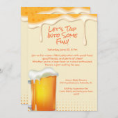 応援とビール – ビールラブのフェスティバル招待状 招待状 (正面/裏面)