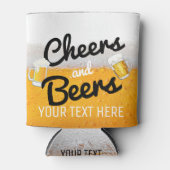 応援とビール|泡立ち冷たい冷たいビール 缶クーラー (正面)