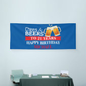 応援とビールHappy 21st誕生日Red and Blue 横断幕 (トレードショー)